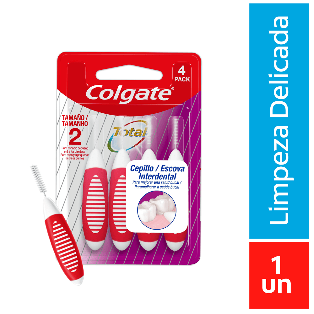 Escova de Dente Colgate Interdental 2mm 4 unid Regular - colgatepro b2b